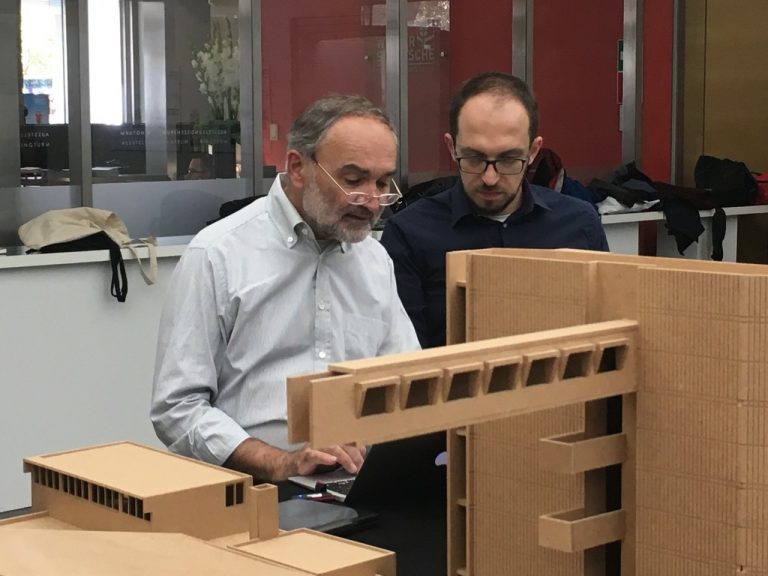 Asst. Vladimir Deskov with the exhibition „Skopje – Architecture in the Macedonian context“
