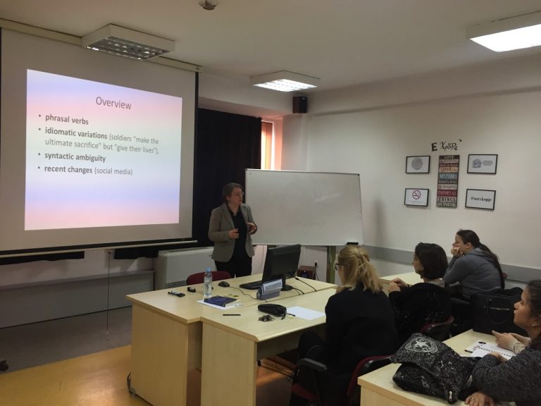 Dr. Alison Long from Keele University visiting scholar from the Erasmus+ program holds an open lecture at UACS